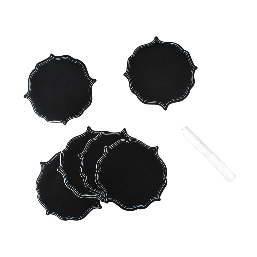 Round Chalkboard Labels With Chalk, 31/4inch, 7piece Etsy