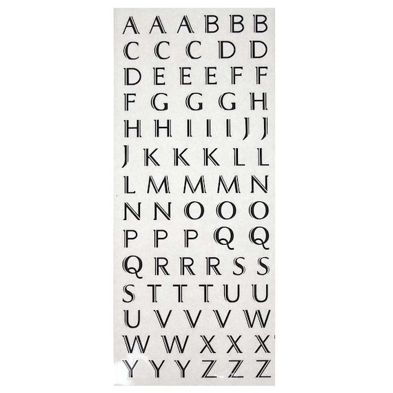 Border Alphabet Letter Clear Stickers, 1/2-inch, 85-count 