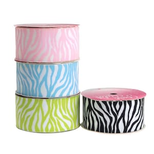 Zebra White Grosgrain Ribbon, 1-1/2-Inch, 4-Yard