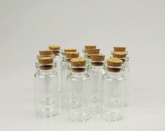 Mini Corked Jar Tube Bottles Favor Souvenir, 12-Piece