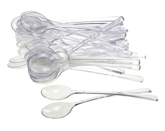 Plastic Mini Dessert Spoons, 4-Inch, 42-Piece