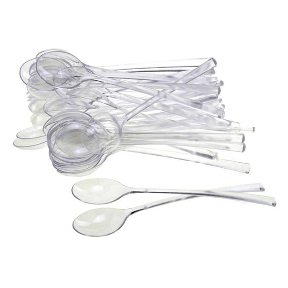 Silver Spoons Disposable Plastic Wedding Dessert Plate for 10