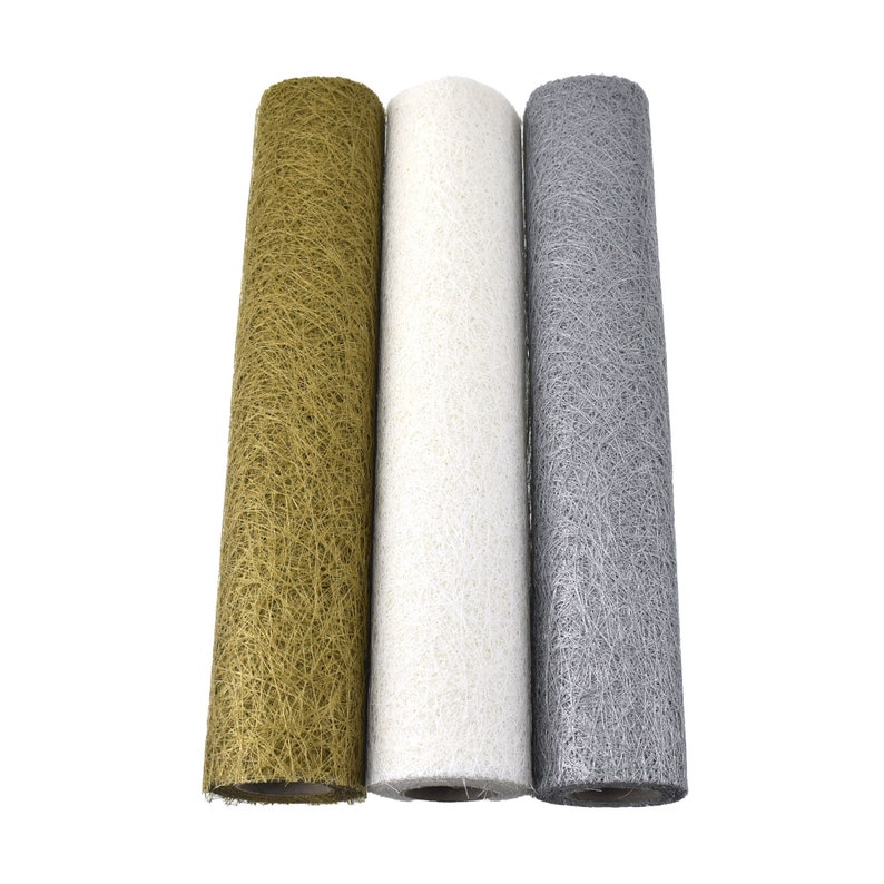 14-Inch 10-Yard Rustic Faux Sisal Web Ribbon