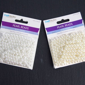 Plastic Pearl Beads, 6mm, 185-Piece image 1