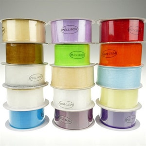 Sheer Organza Solid Pull Bow Ribbon, 1-1/2-inch, 25-yard - CLOSEOUT