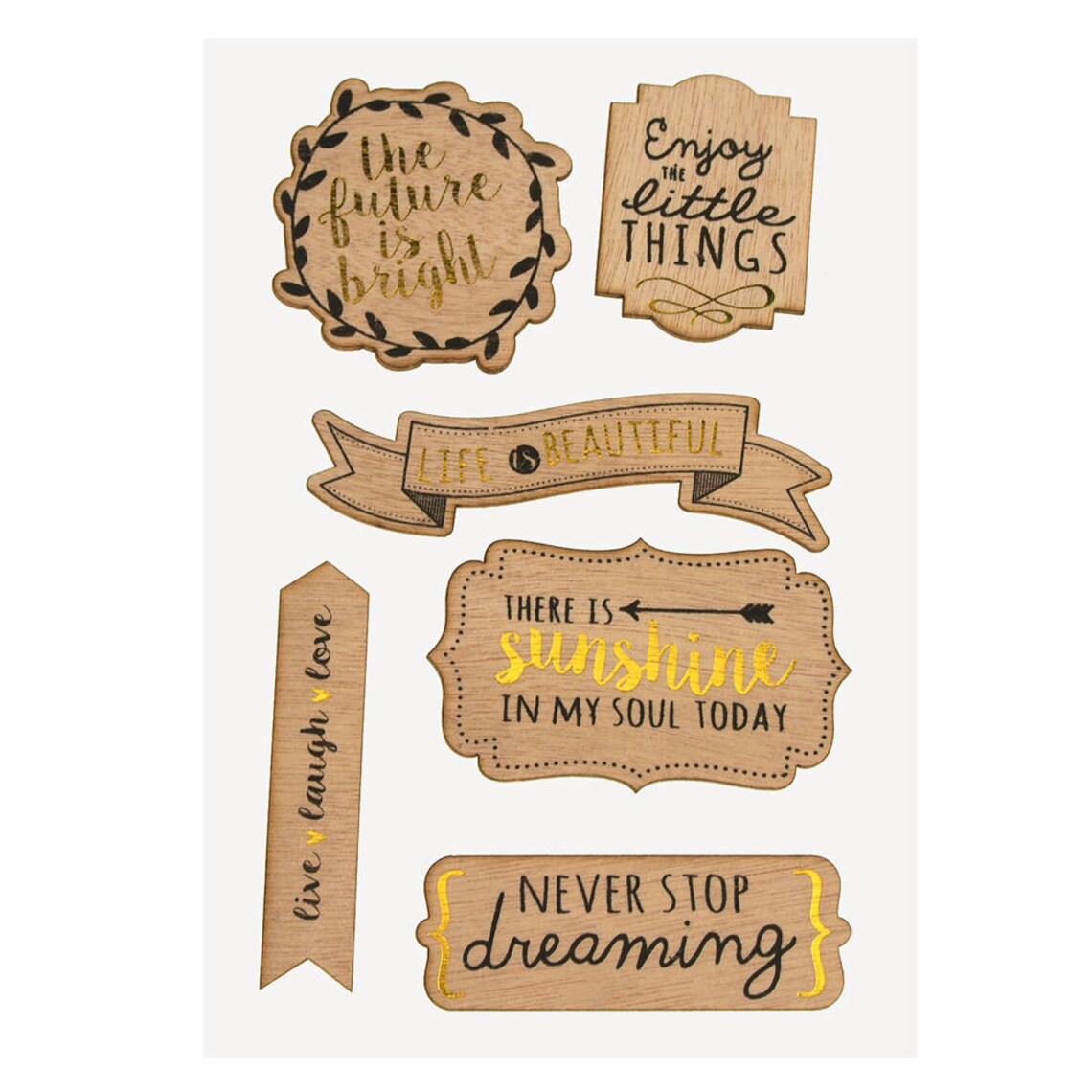 Inspirational Wood Stickers Natural 6count Etsy