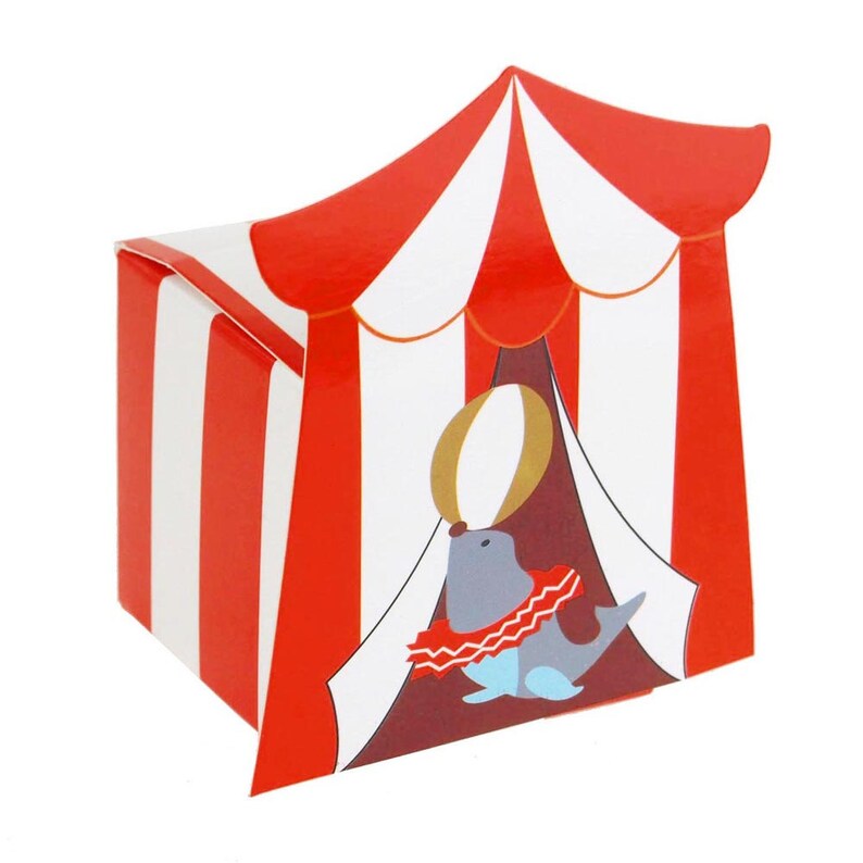 Circus Seal Baby Shower Favor Boxes, 2-Inch, 12-Piece image 1