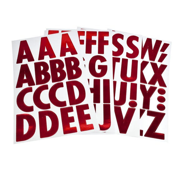 Glitter Alphabet Letter Upper Case Stickers, Gold/Red/Silver, 1-Inch, 3-Packs