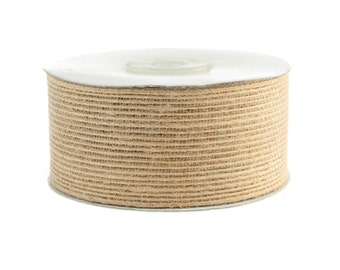 Natural Jute Wired Mesh Ribbon, 1-1/2-inch, 10-yard