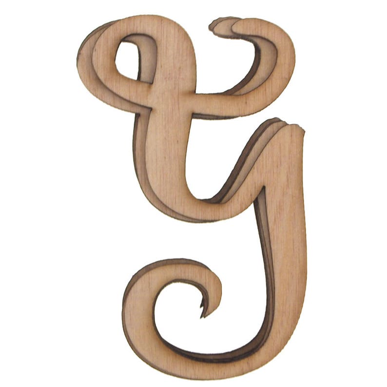 Wooden Cursive Alphabet Letters Natural 3inch 6piece Etsy