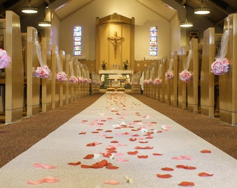 Non-woven Wedding Aisle Runner Swirl Design, Premium, 36-inch x 100-feet