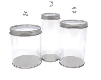 Party Favor Cylinder with Clear Window Tin Lid, 1-Count