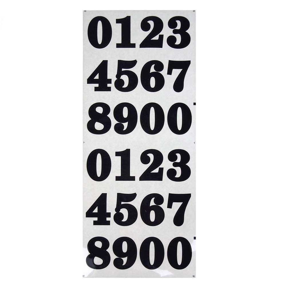 Autocollants de nombres gras, noir 1-1/2 pouces, 24 pièces 