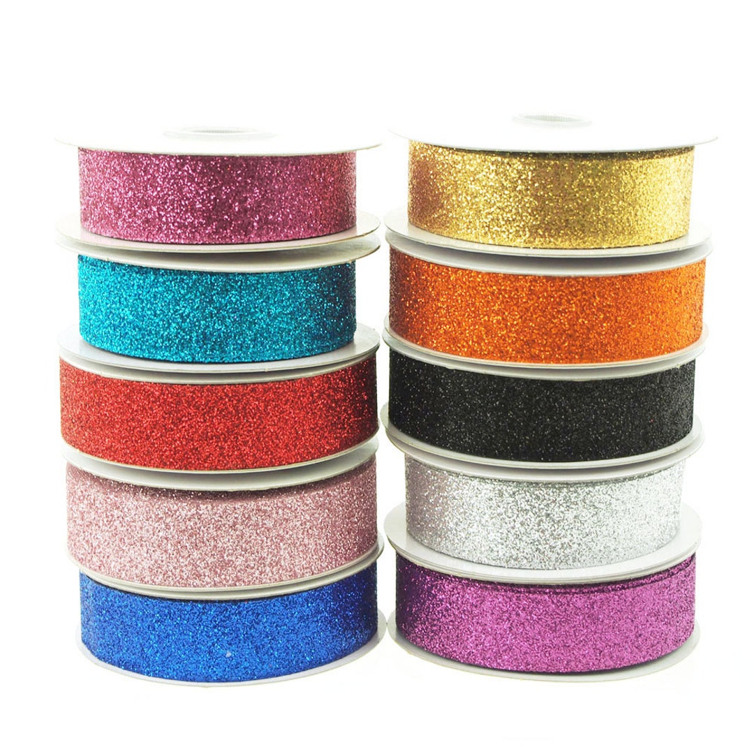 Ribbon Traditions 2 1/2 Wired Glitter Ribbon White - 25 Yards