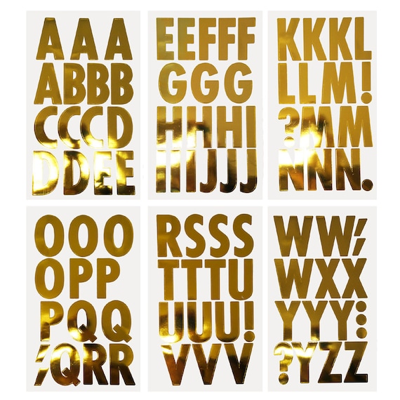 Big Font Metallic Alphabet Letter Stickers Caps 3-inch 
