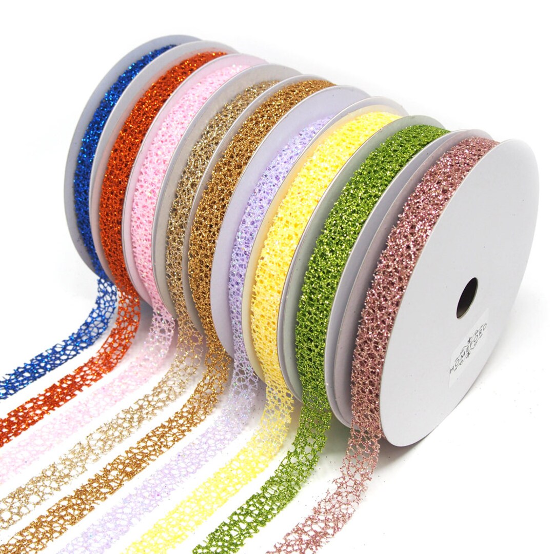 Reliant Ribbon - 25757-222-09J, Glitter Web Mesh Ribbon, Fuchsia, 1-1/2...