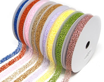 Glitter Web Mesh Ribbon, 5/8-Inch, 25 Yards - NEW COLORS
