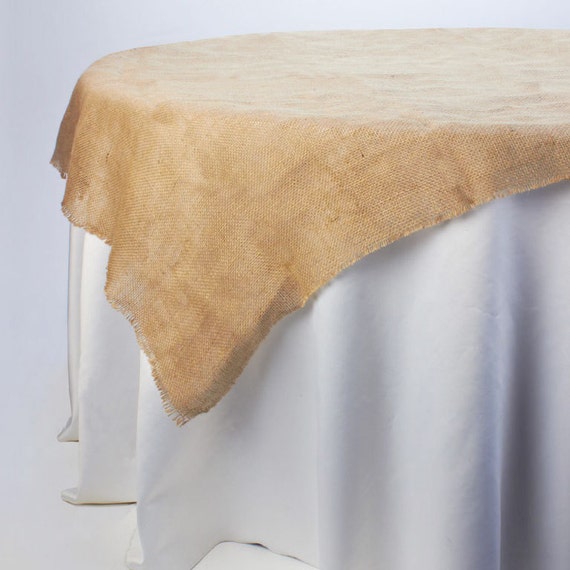 Natural Burlap Round Table Overlay 48 Inch X