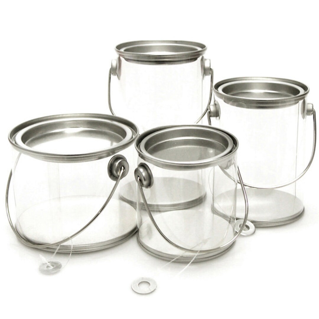 Clear Paint Pails Til Lids With Metal Handle, 1pack Etsy