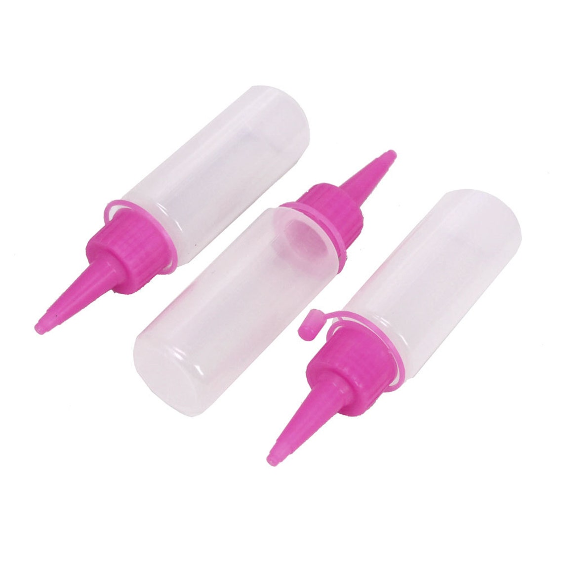 Clear Squeeze Applicator Plastic Bottle With Fuchsia Lid Etsy