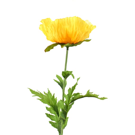 28 Yellow Poppy Spray Floral Stem
