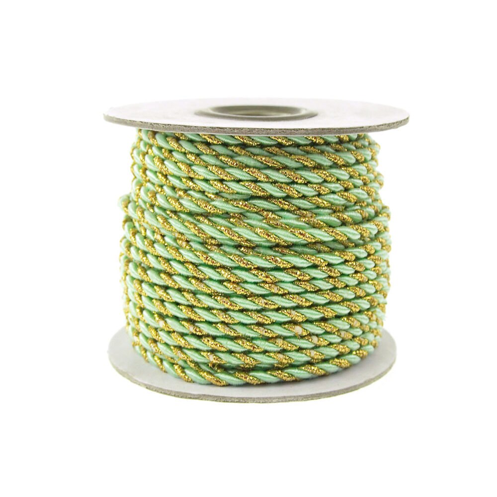 Gold Trim Twisted Cord Rope 2-ply, 3-mm, 1/8-inch, 25-yard