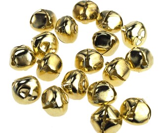 Metal Jingle Bells, Gold, 1-Inch, 18-Count