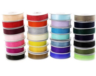 Plain Sheer Organza Ribbon, 5/8-inch, 25-yard