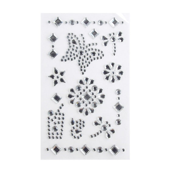 Self Adhesive Rhinestone Stickers, Butterfly, 14-count 