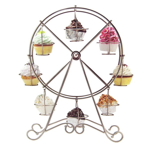 Metal Ferris Wheel Cupcake Stand Holder, 8 Cupcakes