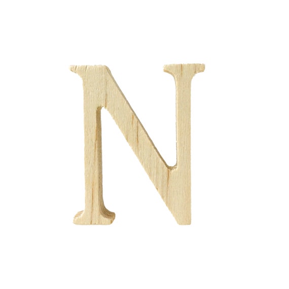 Pine Standing Wood Letter N 2-inch 3-count 