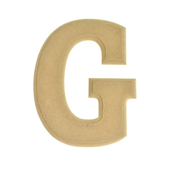Pressed Board Beveled Wooden Letter G, Natural, 6-Inch