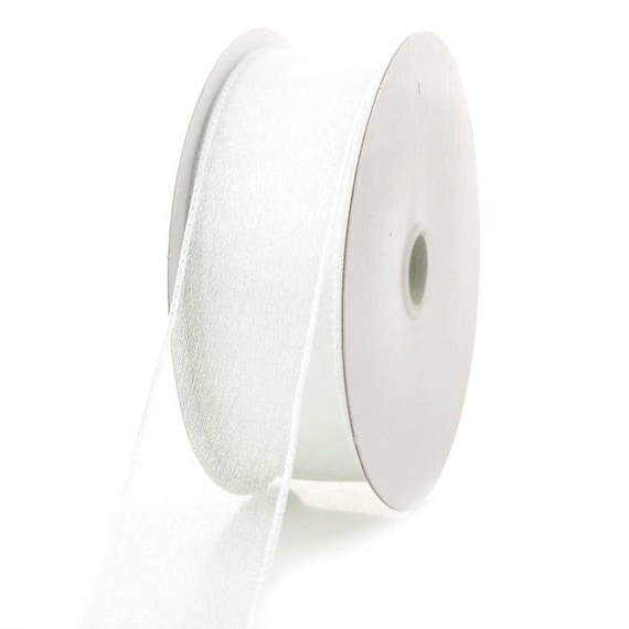 Homeford Sheer Chiffon Ribbon Wired Edge, 25 Yards (1-1/2-Inch, White)