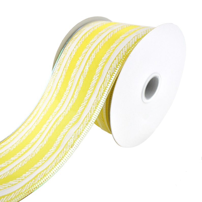 2-12-Inch Feathered Stripes Iridescent Edge Satin Wired Ribbon 10-Yard