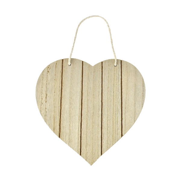 DIY Heart Slat-Wall Hanger Plaque With Nautical Rope, 7-3/4-Inch