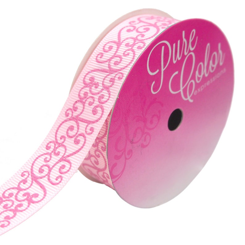 4-Yard 78-Inch Glitter Swirl Grosgrain Ribbon