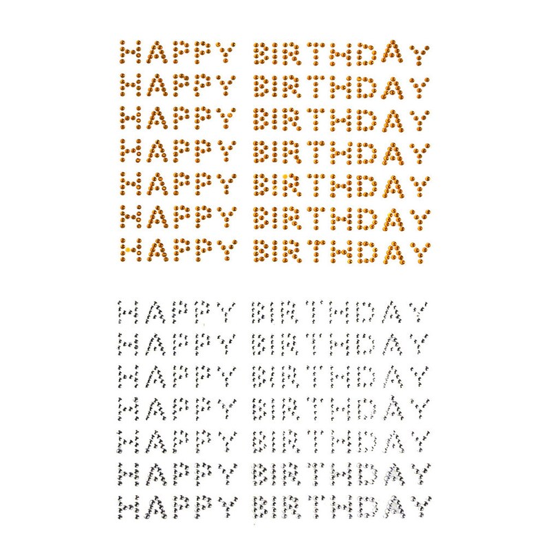 Happy Birthday Rhinestone Stickers 1/2inch 182count Etsy New Zealand