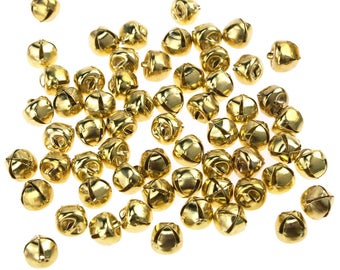 Mini Metal Jingle Bells, Gold, 3/8-Inch, 60-Piece