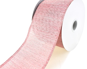 Elegant Metallic Weave Wired Ribbon, Rose Gold, 2-1/2-Inch, 10-Yard