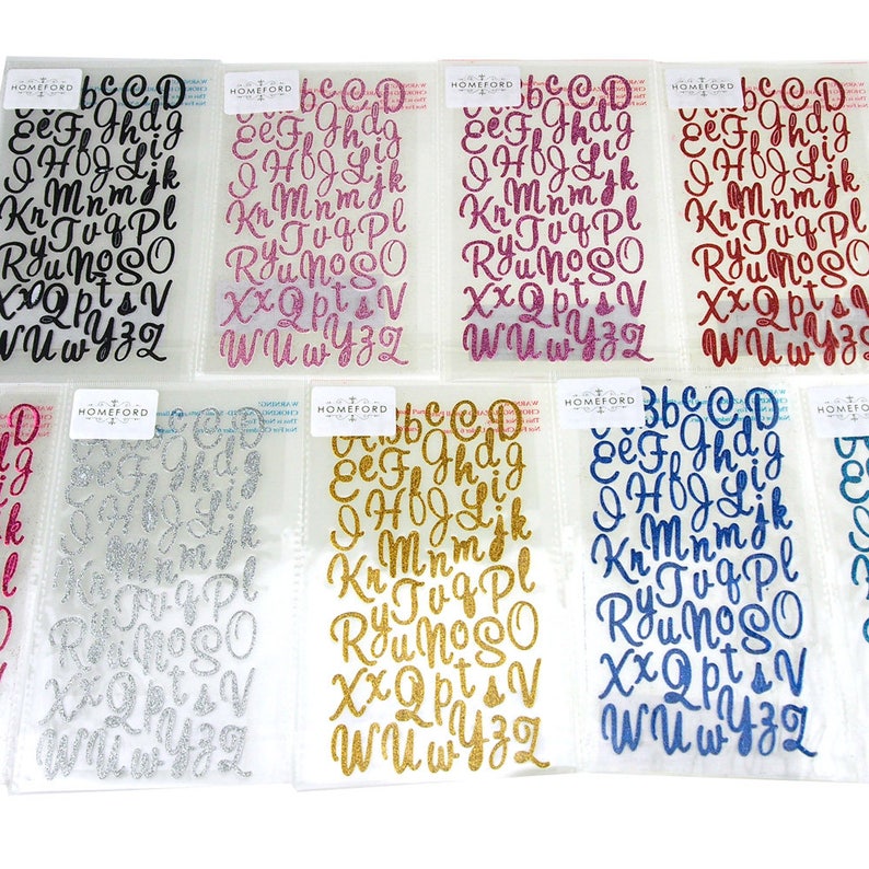 Buy Glitter Cursive Alphabet Letters Stickers 1inch 50count Online in