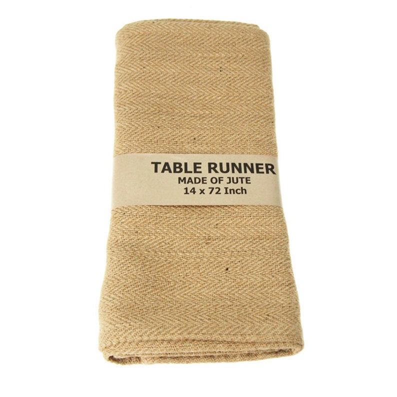 Herringbone Burlap Table Runner Natural 14inch Etsy