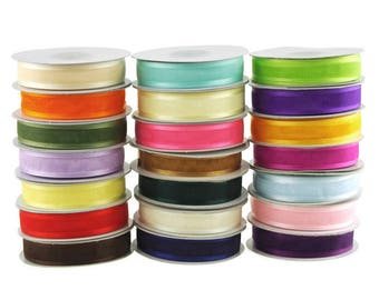 Satin Edged Organza Ribbon, 5/8-Inch, 25 Yards