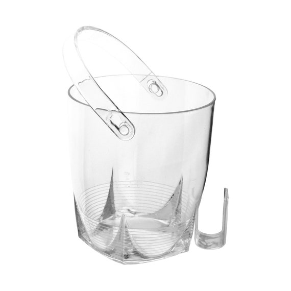 Acrylic Ice Bucket With Tongs 61/4inch Clear Etsy