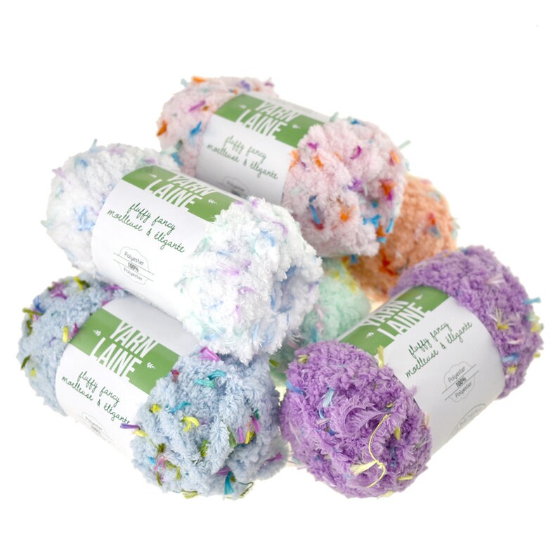 Fluffy Fancy Polyester Yarn Bundle 27Yard Etsy