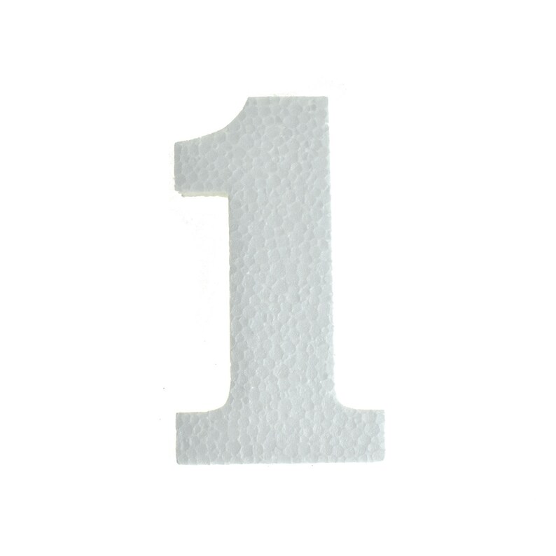 Craft Styrofoam Number Cut Out 1 43/4inch Etsy