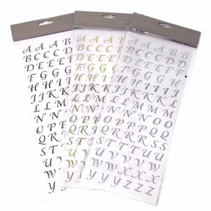 Glitter Cursive Alphabet Letter Stickers, 1-Inch, Nepal