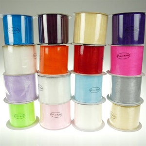 Sheer Organza Solid Pull Bow Ribbon, 2-3/4-inch, 25-yard