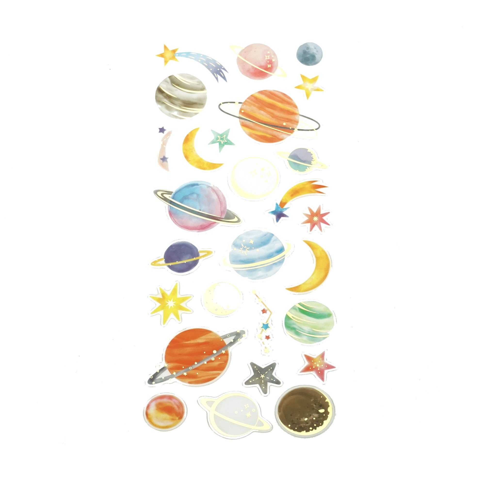 Foil Fancy Outer Space Stickers 27-Piece Etsy 日本