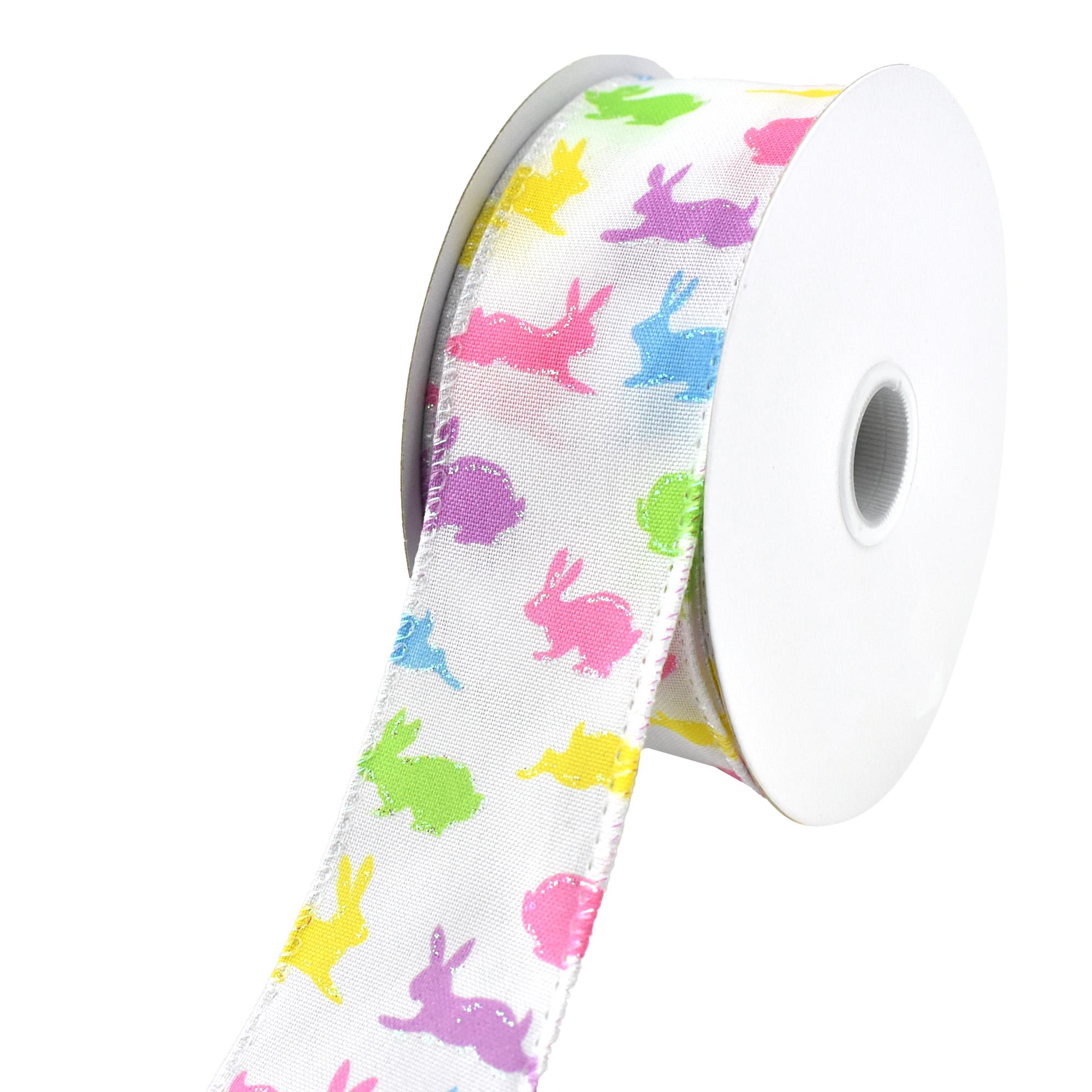 Baby Footprint Satin Ribbon - 1.5 Inch Wide 3 Yard Length Pastel Baby Shower Decoration