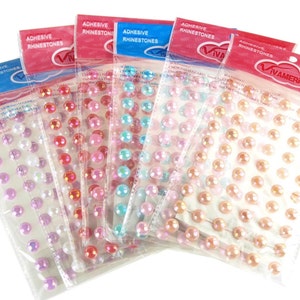 Wrapables 3mm Sticker Pearls Adhesive Pearl Gem Sticker Strips, 750 Pearls